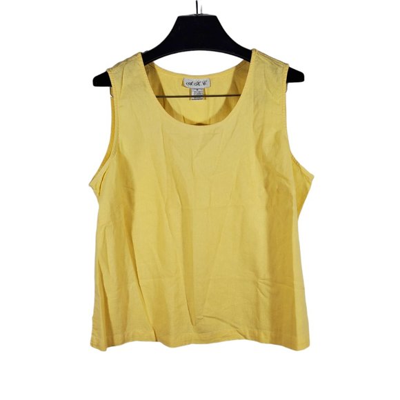 3pc Pant Set Pastel Yellow Linen Blend Casual-Suit Embroidered Floral VTG 90s - Picture 5 of 12